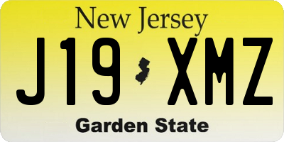 NJ license plate J19XMZ