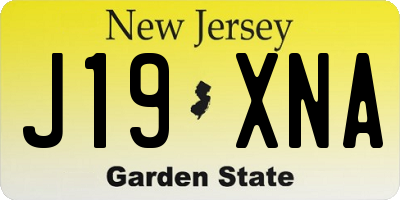 NJ license plate J19XNA