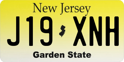 NJ license plate J19XNH