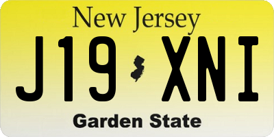 NJ license plate J19XNI