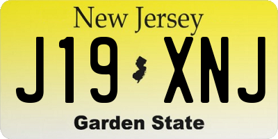 NJ license plate J19XNJ