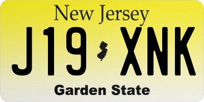 NJ license plate J19XNK