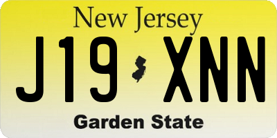 NJ license plate J19XNN