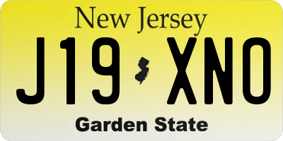 NJ license plate J19XNO