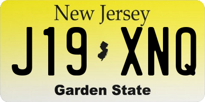 NJ license plate J19XNQ