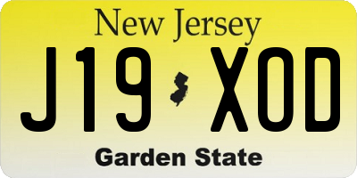 NJ license plate J19XOD