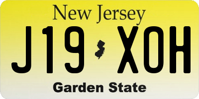 NJ license plate J19XOH