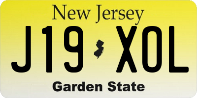 NJ license plate J19XOL