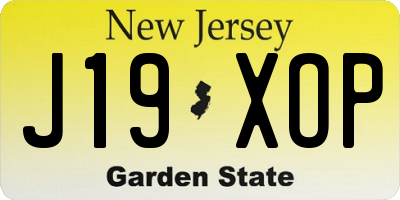NJ license plate J19XOP