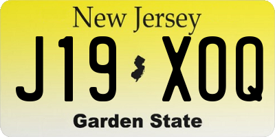 NJ license plate J19XOQ