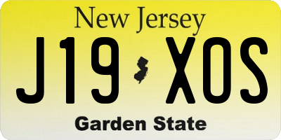 NJ license plate J19XOS
