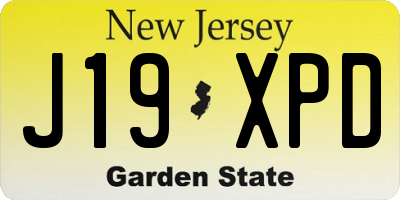 NJ license plate J19XPD