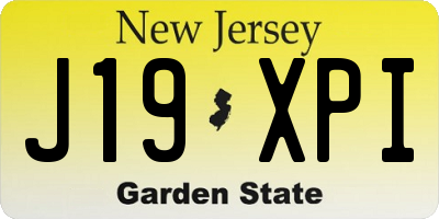 NJ license plate J19XPI