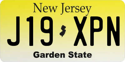 NJ license plate J19XPN