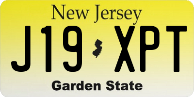 NJ license plate J19XPT
