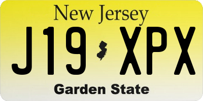 NJ license plate J19XPX
