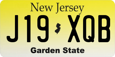 NJ license plate J19XQB