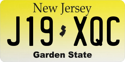 NJ license plate J19XQC