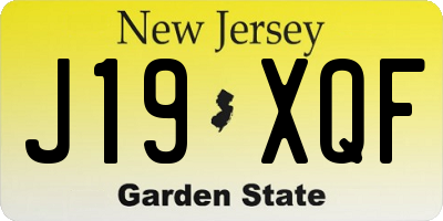 NJ license plate J19XQF