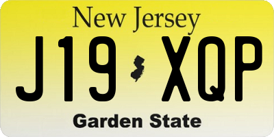 NJ license plate J19XQP