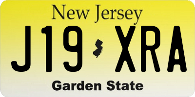 NJ license plate J19XRA