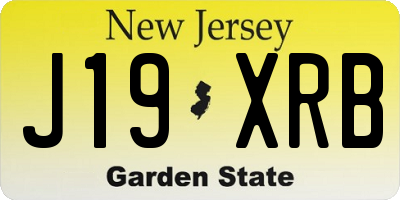 NJ license plate J19XRB