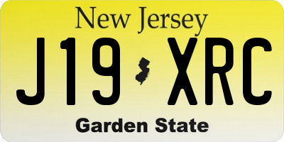 NJ license plate J19XRC