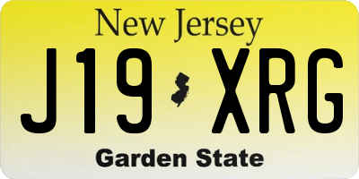 NJ license plate J19XRG