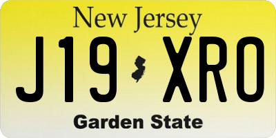 NJ license plate J19XRO