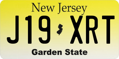NJ license plate J19XRT