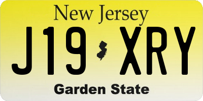 NJ license plate J19XRY