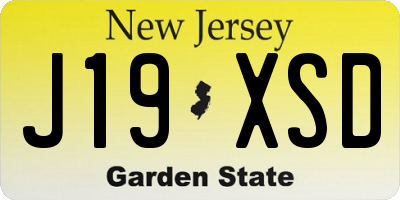 NJ license plate J19XSD