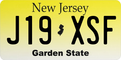 NJ license plate J19XSF