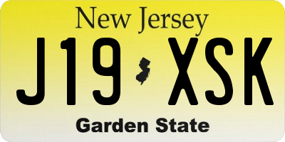 NJ license plate J19XSK
