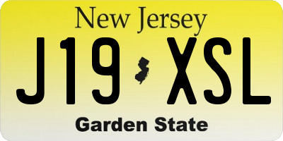 NJ license plate J19XSL