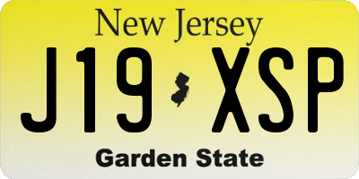 NJ license plate J19XSP