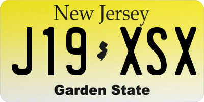 NJ license plate J19XSX