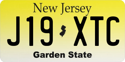 NJ license plate J19XTC