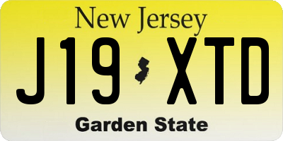 NJ license plate J19XTD