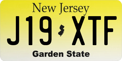 NJ license plate J19XTF