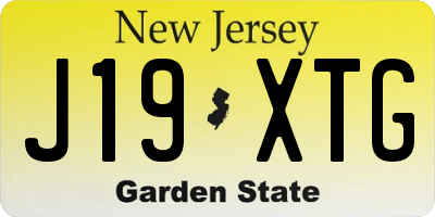 NJ license plate J19XTG
