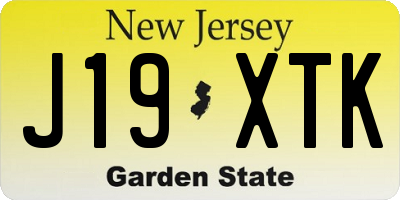 NJ license plate J19XTK