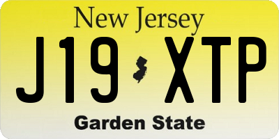 NJ license plate J19XTP
