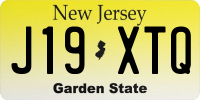 NJ license plate J19XTQ