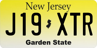 NJ license plate J19XTR