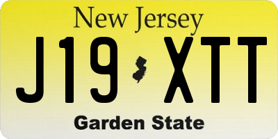 NJ license plate J19XTT