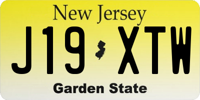 NJ license plate J19XTW