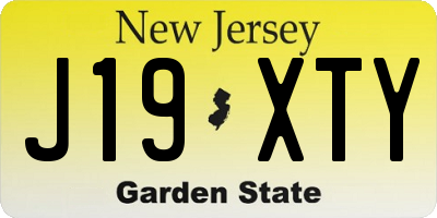 NJ license plate J19XTY