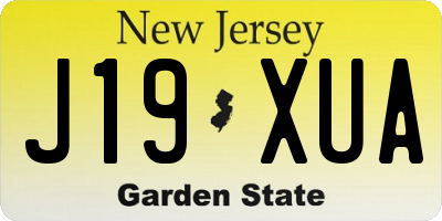 NJ license plate J19XUA