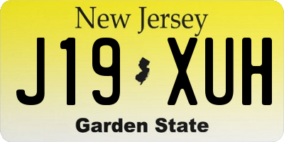 NJ license plate J19XUH
